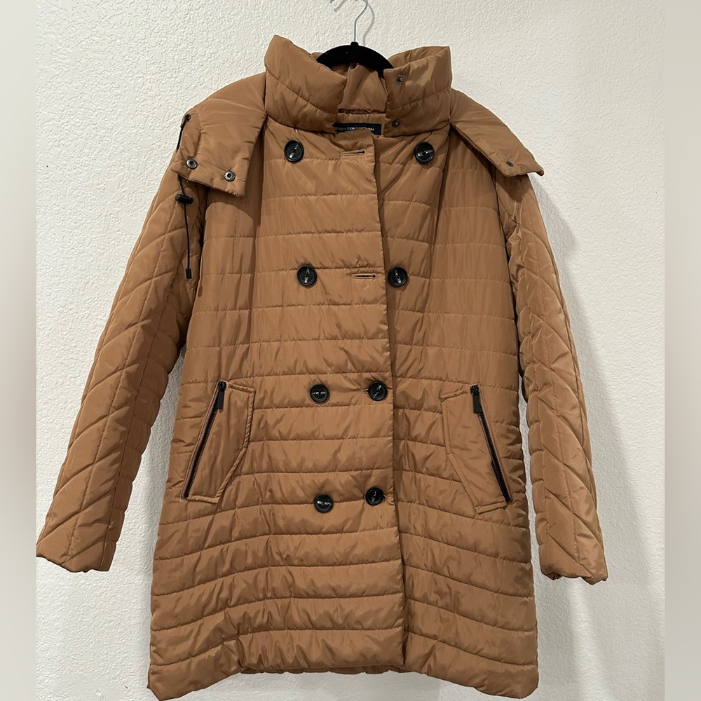 French Connection brown trench puffer winter coat